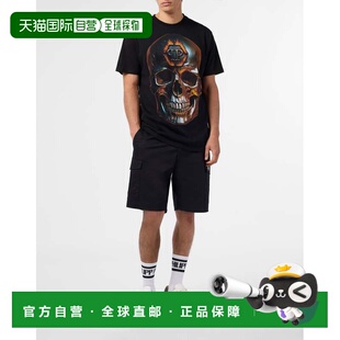 美国奥莱直发 黑色 自营philipp plein圆领t恤熔岩骷髅