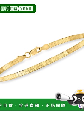 自营 Ross-Simons 3 毫米 14 节黄金人字形手链 - 8 英寸 美国奥