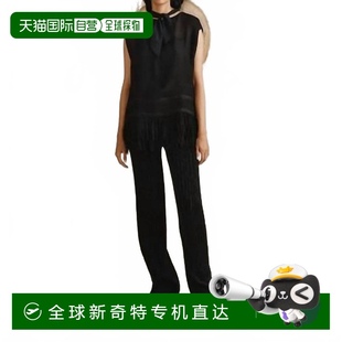 美国奥莱直发新款 自营 黑色 lafayette 148黑色流苏衬衫