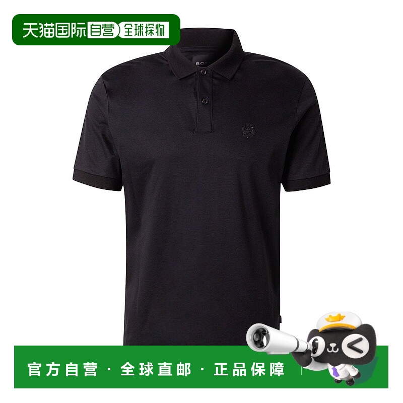 自营 Hugo Boss 男式 Parlay 1895 短袖 Polo 衫，黑色 - 黑色 美