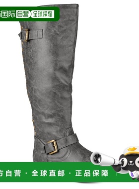 自营 Journee Collection 女式宽小腿 Spokane 靴子 - 深灰色 美