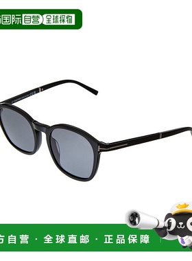 自营Tom Ford男士FT1020 52mm偏光太阳镜-黑色 美国奥莱直发