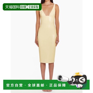 Neck Midi Dress 自营amanda Beige uprichardSorvette