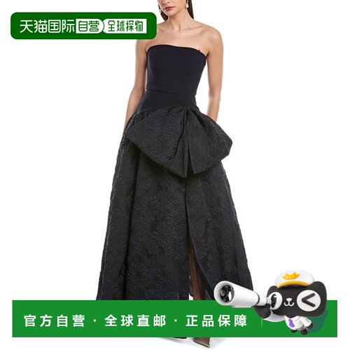 自营Marchesa Notte Cloque Gown - blue 美国奥莱直发连衣裙长裙