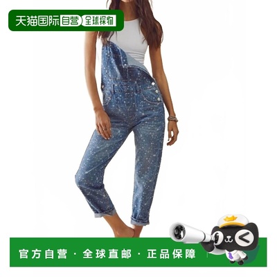 自营free peopleZiggy Denim Overall In Bleach Splatter - blea