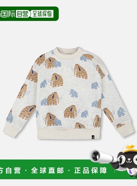 自营deux par deuxLong Sleeve Crew Neck Fleece Sweatshirt Bei