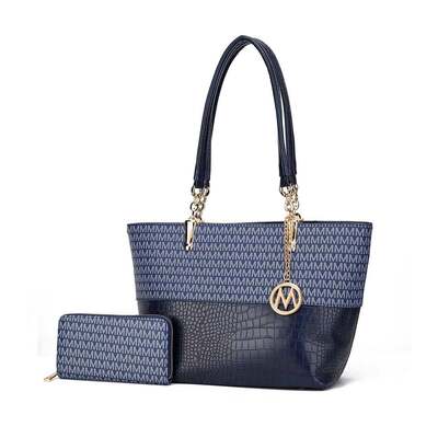 自营mia k collectionSasha Tote Bag with Wallet Vegan Leather