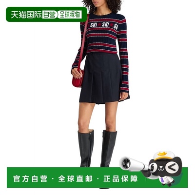 自营autumn cashmereSki Crew Cashmere Jumper In Navy/ruby - n