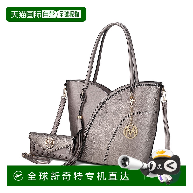 自营mia k collectionMia K的Imogene女式带钱包单肩包-白镴 【美