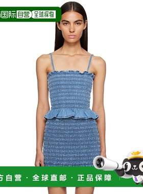 1h可退 香港直邮潮奢 ISABEL MARANT 女士 蓝色 Daline 吊带背心