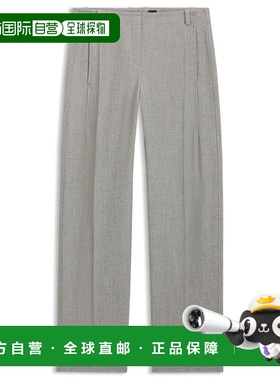 自营bossRegular-fit trousers in sharkskin twill - silver 美