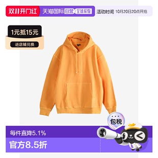 美国直邮Stussy 男女同款加绒套头连帽美式复古卫衣