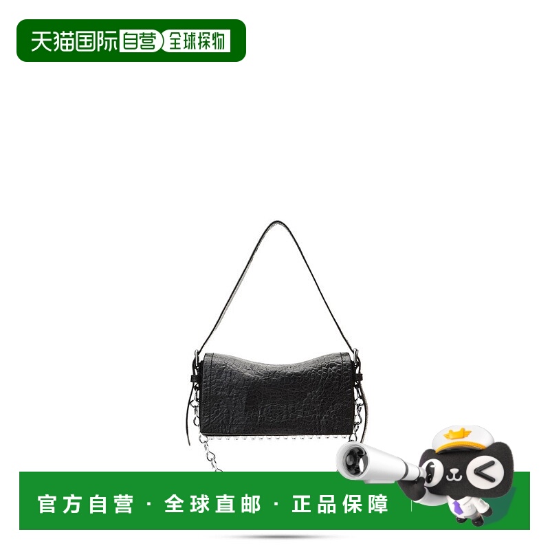 自营alexander wangCrushed Texture Slim Flap Bag With Contemp