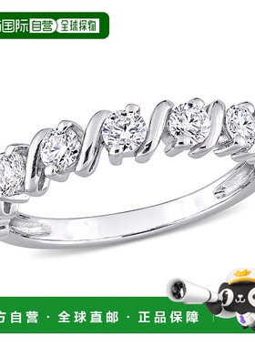 自营 Mimi & Max 3/4 克拉 DEW 创建的 925 银莫桑石戒指 - 白色