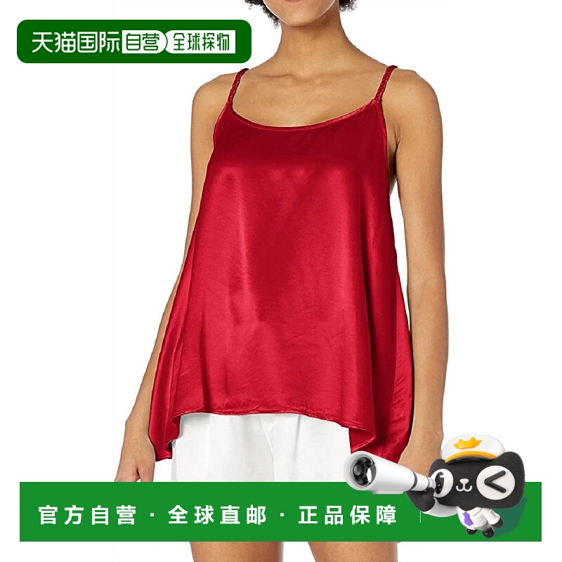 自营 pj harlowDaisy 缎面背心，配有编织肩带和红色松紧背带 -