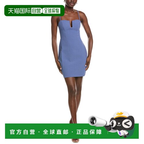 自营Susana Monaco卵石编织金属丝迷你连衣裙-蓝色 美国奥莱直发