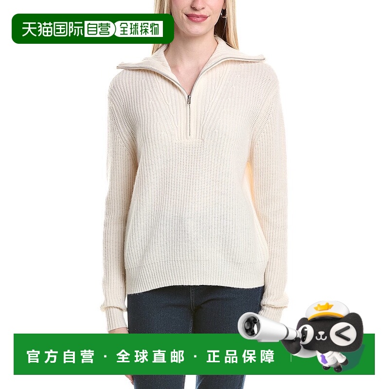 自营Autumn Cashmere Shaker 1/2-Zip Mock Neck Cashmere Sweate