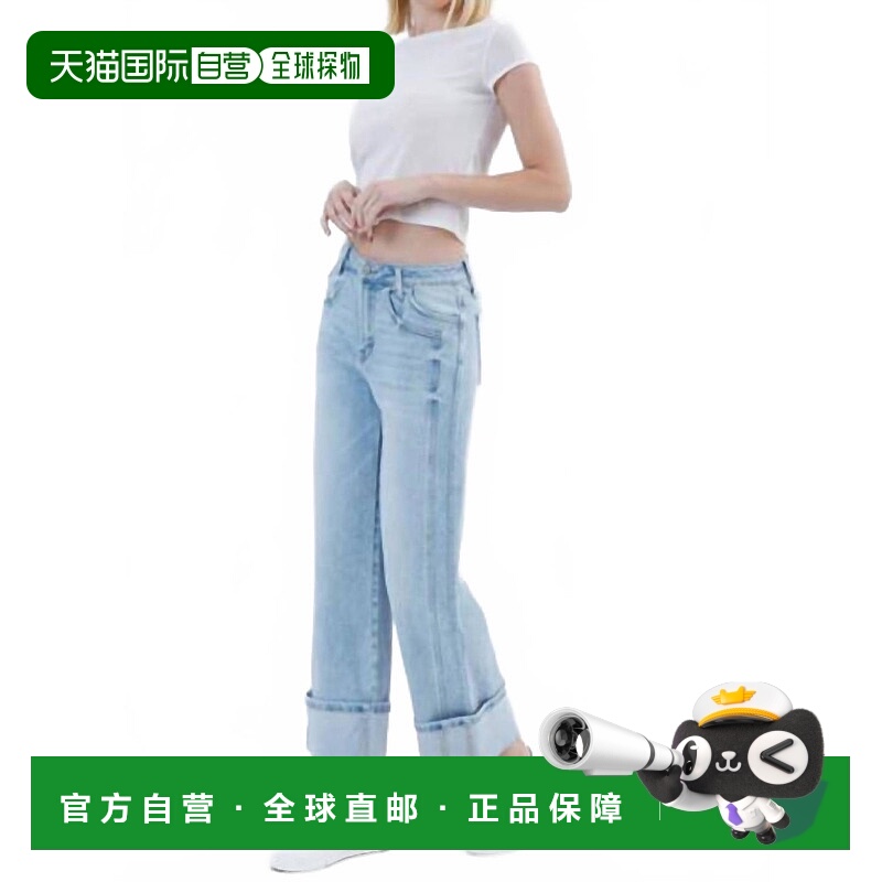 自营flying monkeyHigh Rise Cuffed Denim In Wild Horse - wild