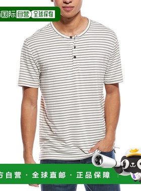 自营WEATHERPROOF VINTAGE Striped Henley Shirt - grey 美国奥