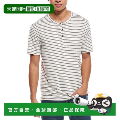 自营WEATHERPROOF VINTAGE Striped Henley Shirt - grey 美国奥