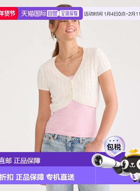 自营Aeropostale Short Sleeve Cable Knit Sweater Shrug - flor