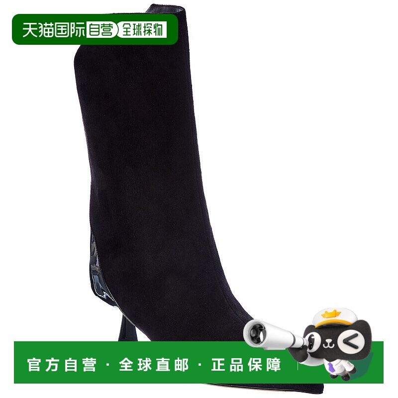 自营Jimmy Choo Vari AB 85绒面革和专利靴-黑色 美国奥莱直发