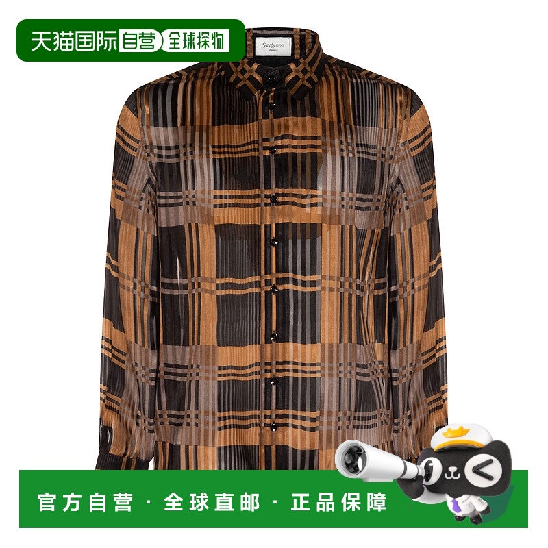1h可退 香港直邮潮奢 Saint Laurent 圣罗兰 男士 长袖衬衫 81393