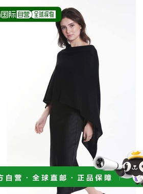 自营in2Cashmere Long Elegant Poncho Top - black 美国奥莱直发