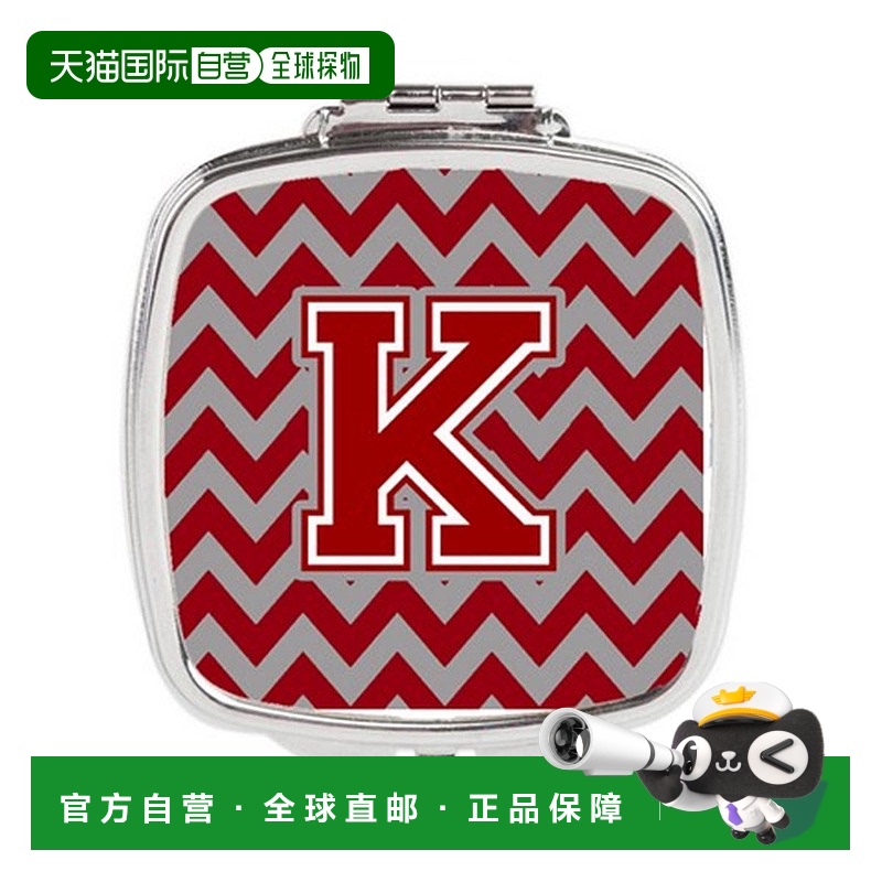 自营 Carolines Treasures CJ1049-KSCM 字母 K 雪佛龙栗色正品