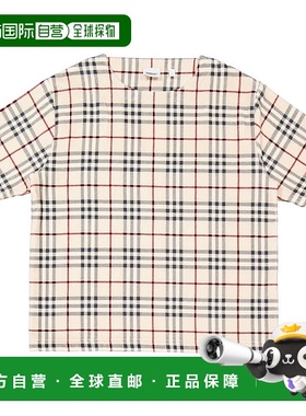 自营 Burberry Check Willesden T恤-石 美国奥莱直发博柏利
