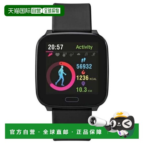 自营Timex Men's Iconnect Black Square 37mm - black 美国奥莱