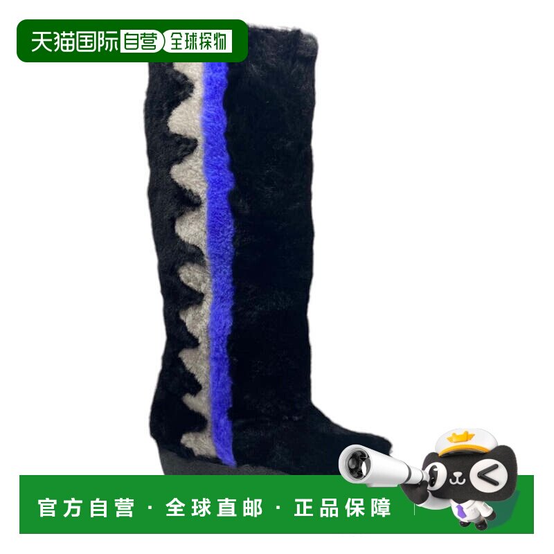 自营Bally Chiora 6228435 女士黑色/蓝色毛皮靴 - 多色 美国奥莱