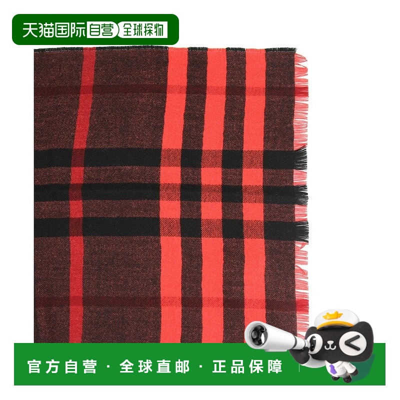 自营Burberry Women's Military Reversible Color Check Wool Sc