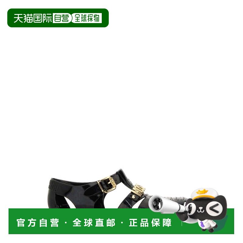 自营moschino带有字母标志的Jelly凉鞋-黑色 美国奥莱直发拖鞋