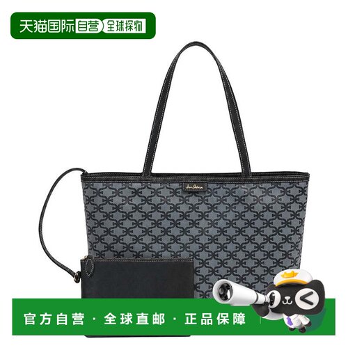 自营Sam Edelman Felicia中号字母组合购物袋-黑色 美国奥莱直发