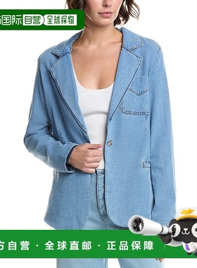 自营HUDSON Jeans Stylized Boyfriend Blazer - blue 美国奥莱直