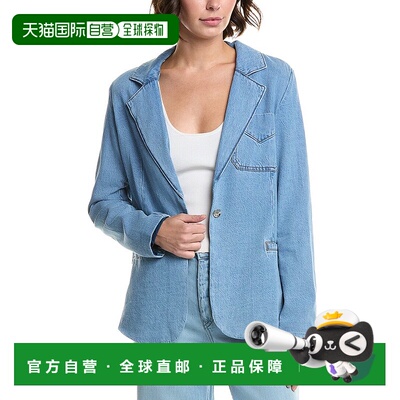 自营HUDSON Jeans Stylized Boyfriend Blazer - blue 美国奥莱直