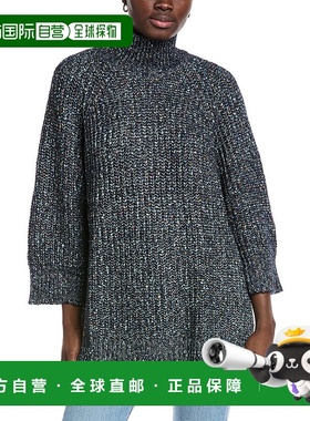 自营 autumn cashmere秋季开襟羊驼毛混纺毛衣-蓝色 美国奥莱直发