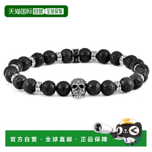 自营 Crucible Los Angeles 抛光不锈钢骷髅头和黑色 Lava Strech