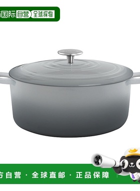 自营 Chantal 5.6 Qt 圆形铸铁荷兰烤箱 - 淡灰色 美国奥莱直发