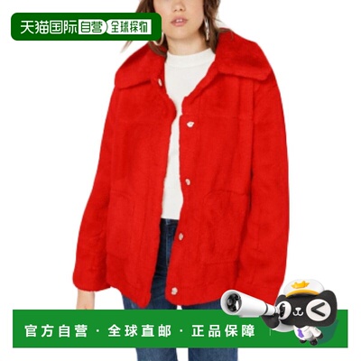 自营joujouJou Jou Juniors' Faux-Fur Jacket Red Size Small -