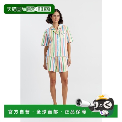 自营 chinti & parker多色亚麻棉史努比条纹短裤-多色 美国奥莱直