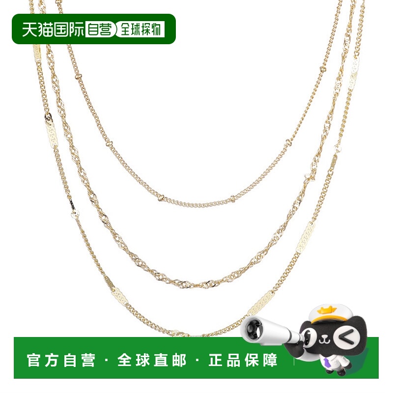 自营adornia14k Yellow Gold Plated 3-Chain Necklace Set - gol