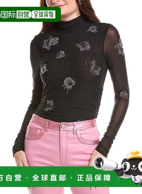 自营cinq a sept五到七个龟颈上衣-黑色 美国奥莱直发针织衫