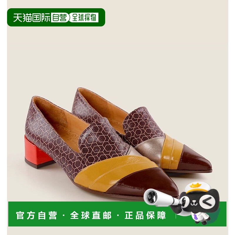 自营 chie mihara棕色女式Jammu乐福鞋 美国奥莱直发高跟鞋单鞋