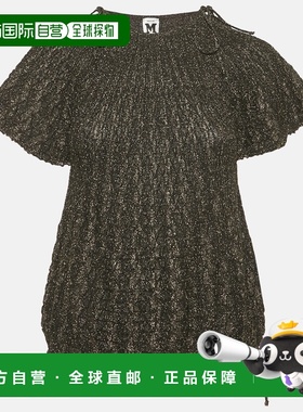 自营M Missoni Black Lurex Knit Short Sleeve Top - black 美国
