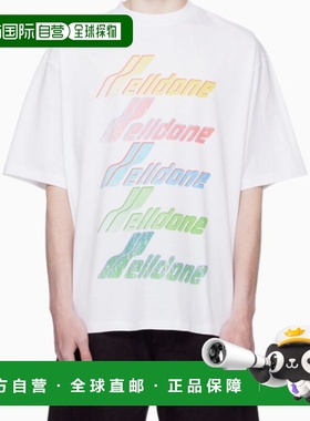 1h可退 香港直邮潮奢 We11Done 男士 白色 Multi Rainbow Logo T