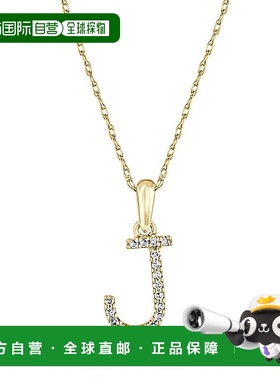 自营 sabrina14k 金和钻石初始项链 - 黄色 j 美国奥莱直发吊坠