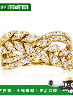 自营 14 克拉黄金 Ross-Simons 钻石镂空戒指 - 白色 美国奥莱直