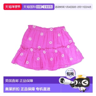 自营 Shade Critters刺绣纱布褶边裙-粉红色 美国奥莱直发裙子